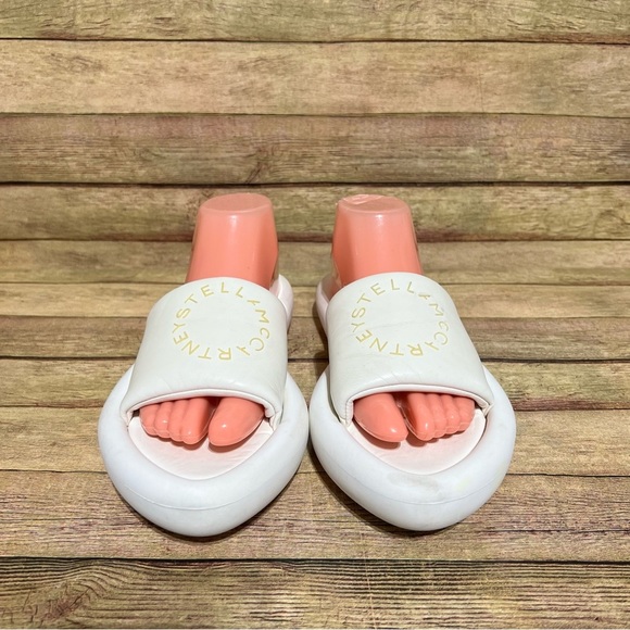 Stella Mcartney White Vegan Leather Padded Pointed Slide Sandals - Picture 6 of 9